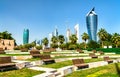 Skyline of Kuwait City at Al Shaheed Park Royalty Free Stock Photo