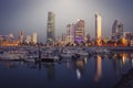 Skyline of Kuwait City at evening Royalty Free Stock Photo