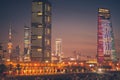 Skyline of Kuwait City at evening Royalty Free Stock Photo