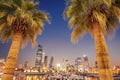 Skyline of Kuwait City at evening Royalty Free Stock Photo