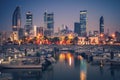 Skyline of Kuwait City at evening Royalty Free Stock Photo