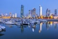 Skyline of Kuwait City at evening Royalty Free Stock Photo