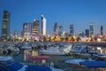 Skyline of Kuwait City at evening Royalty Free Stock Photo