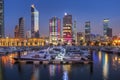 Skyline of Kuwait City at evening Royalty Free Stock Photo