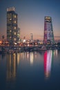 Skyline of Kuwait City at evening Royalty Free Stock Photo