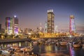 Skyline of Kuwait City at evening