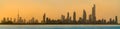 Skyline of Kuwait City at sunset. Royalty Free Stock Photo