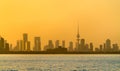 Skyline of Kuwait City at sunset. Royalty Free Stock Photo