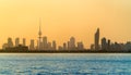 Skyline of Kuwait City at sunset. Royalty Free Stock Photo