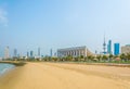 Skyline of Kuwait with the National assenbly building and the Liberation tower Royalty Free Stock Photo