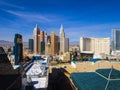 Skyline of Las Vegas strip - aerial view - LAS VEGAS - NEVADA - OCTOBER 12, 2017 Royalty Free Stock Photo