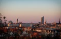 Skyline Leipzig in the evening