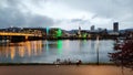 Skyline of Linz in Austria Royalty Free Stock Photo