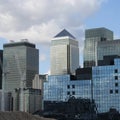 Skyline of London Docklands Royalty Free Stock Photo