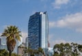 Skyline of Los Angeles California showing the Ritz Carlton Hotel Royalty Free Stock Photo