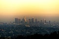 Skyline of Los Angeles Downtown at Sunset Royalty Free Stock Photo