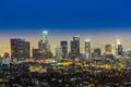 Skyline of Los Angeles by night Royalty Free Stock Photo