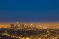 Skyline of Los Angeles by night Royalty Free Stock Photo