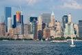 The skyline of Lower Manhattan in New York Royalty Free Stock Photo