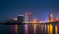 Skyline of Macau city at Nam Van Lake