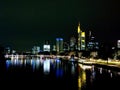 The skyline of Mainhattan Frankfurt by night Royalty Free Stock Photo