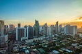 Skyline of makati in metro manila, philippines at sunset Royalty Free Stock Photo