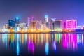 Skyline of Manama during night, Bahrain....IMAGE Royalty Free Stock Photo