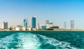 Skyline of Manama from the Persian Gulf. The Kingdom of Bahrain