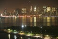 Skyline of Manhattan at night Royalty Free Stock Photo