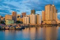 Skyline of Manila behind Pasig river, Philippine Royalty Free Stock Photo