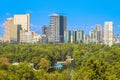 Skyline of mexico city and Chapultepec park