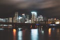 Skyline of miami biscayne bay reflections, high resolution. Miami, Florida, USA. Royalty Free Stock Photo