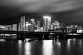 Skyline of miami biscayne bay reflections, high resolution. Miami, Florida, USA. Royalty Free Stock Photo