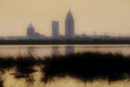 Mobile, AL, Skyline at Sunset Photo Illustration