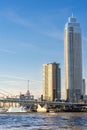 The skyline and modern buildings of Rotterdam Royalty Free Stock Photo