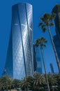 The skyline of the modern and high-rising city of Doha in Katar, Middle East