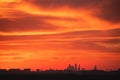 Skyline of Moscow city at sunset, Russia Royalty Free Stock Photo