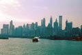 The skyline of New York City as seen from a helicopter in the state of New York in the United States of America in 1964 Royalty Free Stock Photo