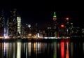 Skyline of New York City, at night Royalty Free Stock Photo