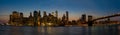 Skyline of New York City trough the blue hour Royalty Free Stock Photo