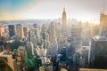 Skyline of New York with the Empire State Building, Manhattan, USA Royalty Free Stock Photo