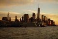 Skyline New York Manhattan Hudson River Light