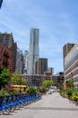 Skyline of Newyork with bicycle