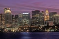 Skyline At Night, Boston, Massachusetts Royalty Free Stock Photo