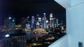 Skyline Night Singapur Royalty Free Stock Photo