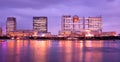 Skyline of Odaiba artificial island at night, Tokyo