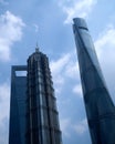 Skyline of office buildings in Lujiazui area, Shanghai, China