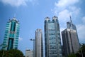 Skyline of office buildings in Lujiazui area, Shanghai, China