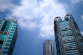 Skyline of office buildings in Lujiazui area, Shanghai, China