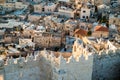 Skyline of the Old City in Jerusalem from north, Israel. Royalty Free Stock Photo